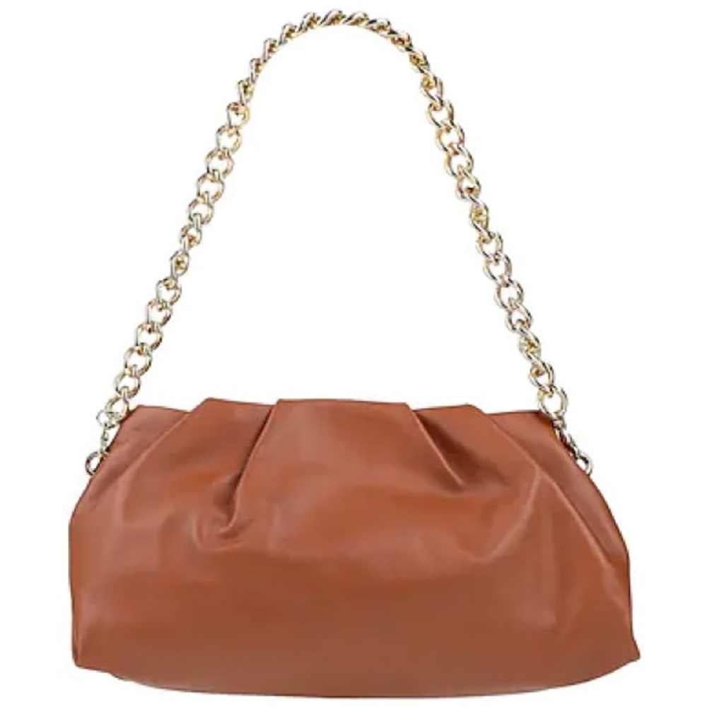MyChoice Two Color Brown Leather Convertible Crossbody Clutch Shoulder Bag Italy